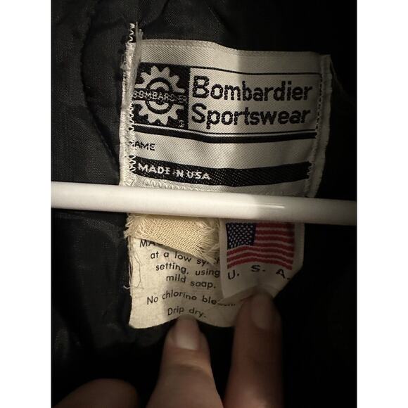 Bombardier Sportswear Moto•Ski Mens Small Black Orange Bomber Jacket Vintage - Picture 3 of 7